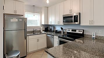 Condo (#413 - No Pets) | Private kitchen | Fridge, microwave, oven, stovetop