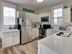 Condo, Multiple Beds, Hot Tub, Pool View (#149 - No Pets) | Private kitchen | Fridge, microwave, oven, stovetop - Bungalows at Seagrove by Southern Vacation Rentals (Santa Rosa Beach)