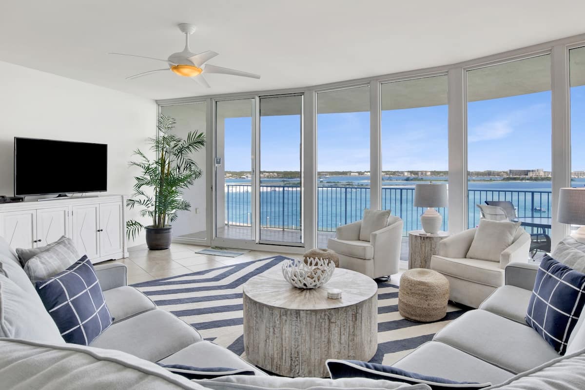 Condo (#C504 - No Pets) | Living area | 42-inch flat-screen TV with digital channels