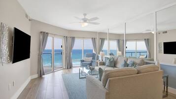 Condo, Multiple Beds, Balcony, Ocean View (#602 - No Pets) | Living area | 42-inch flat-screen TV with digital channels