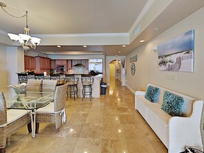 Condo, Multiple Beds, Balcony, Ocean View (#302 - No Pets) | Living area | TV, MP3 dock