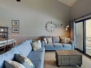 Condo, Multiple Beds, Balcony, Ocean View (#10A - No Pets) | Living area | 40-inch TV with digital channels - Crystal Villas by Southern Vacation Rentals (Destin)