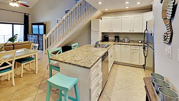 Condo, Multiple Beds, Balcony, Ocean View (#10A - No Pets) | Private kitchen | Fridge, microwave, oven, stovetop