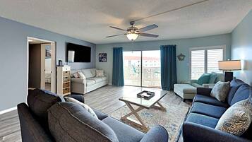 Condo, 1 King Bed with Sofa bed, Balcony (#465 - No Pets) | Living area | TV