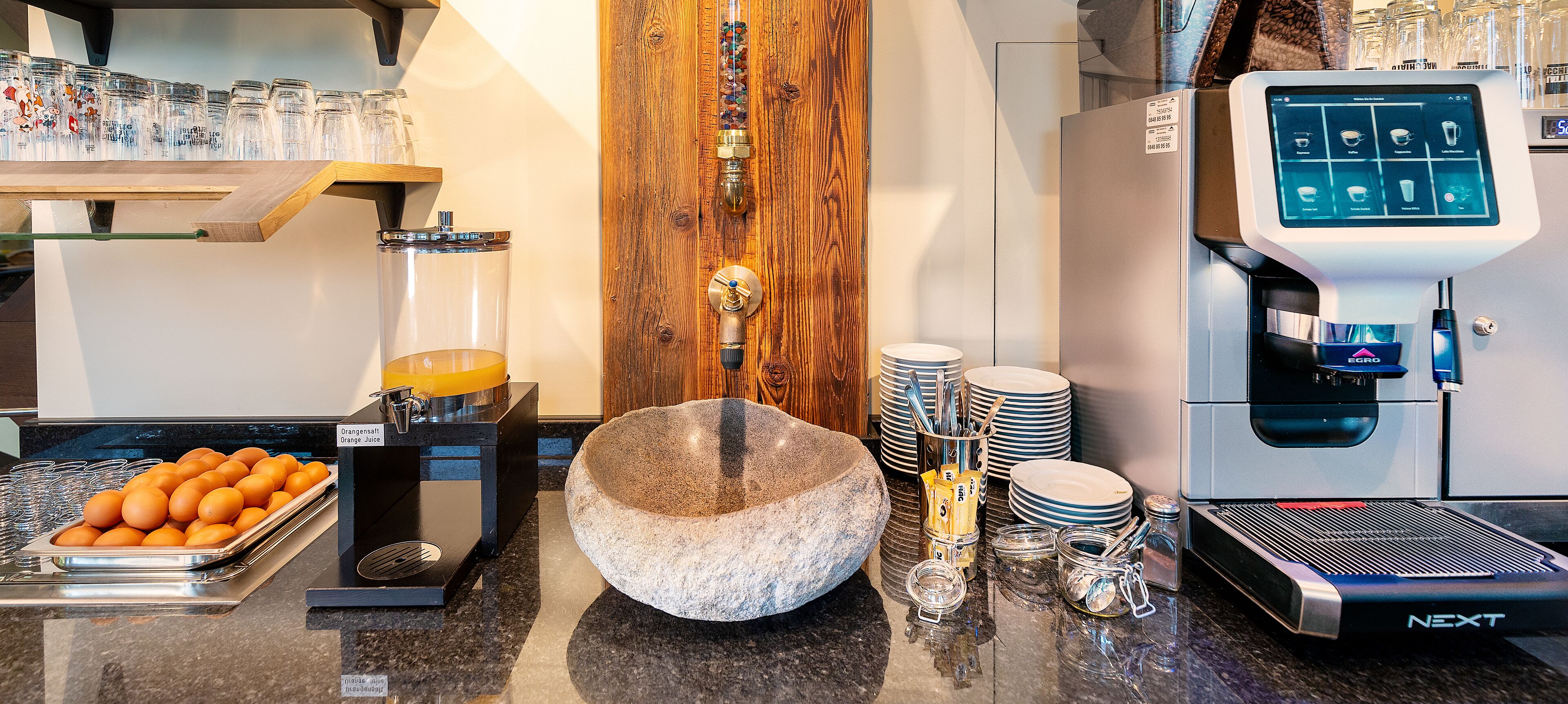 Daily self-service breakfast (CHF 15.00 per person)