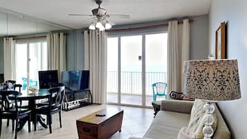 Condo, Multiple Beds, Patio, Ocean View (#614 West - No Pets) | Living area | 42-inch flat-screen TV with digital channels
