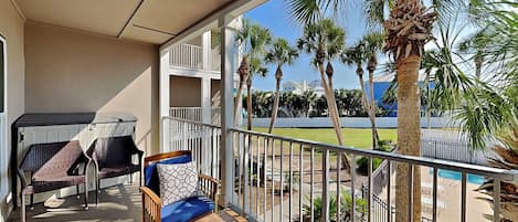 Condo, Multiple Beds, Balcony, Pool View (#206 East - No Pets) | Terrace/patio