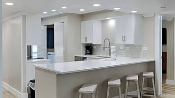 Condo, Multiple Beds, Balcony, Ocean View (#225 - No Pets) | Private kitchen | Fridge, microwave, oven, stovetop