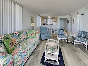 Condo, Multiple Beds, Balcony, Ocean View (#205 - No Pets) | Living area - Gulf Winds by Southern Vacation Rentals (Pensacola Beach)