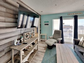 Condo, Multiple Beds, Balcony (#224 - No Pets) | Living area | TV