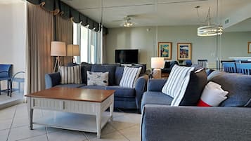 Condo, Multiple Beds, Balcony, Ocean View (#705A - No Pets) | Living area | 42-inch flat-screen TV with digital channels