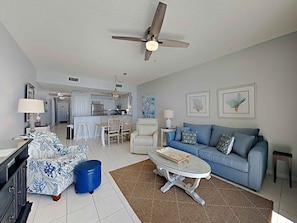 Condo, Multiple Beds, Balcony, Ocean View (#1110A - No Pets) | Living area | 42-inch flat-screen TV with digital channels