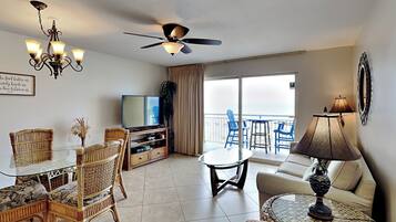 Condo, Multiple Beds, Balcony, Ocean View (#302 - No Pets) | Living area | 42-inch flat-screen TV with digital channels