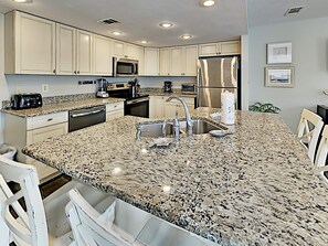 Condo, Multiple Beds, Balcony (#G16 - No Pets Allowed) | Private kitchen | Fridge, microwave, oven, stovetop