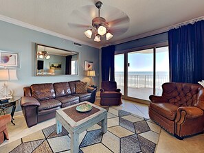 Condo, Multiple Beds, Balcony, Ocean View (#512 - No Pets) | Living area | TV - Regency Isle by Southern Vacation Rentals (Orange Beach)
