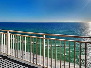 A balcony with a view of the ocean and beach. - Splash by Resort Collection (Panama City Beach)