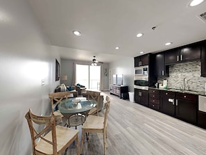 Condo, Multiple Beds, Balcony, Ocean View (#1106 East - No Pets) | Private kitchen | Fridge, microwave, oven, stovetop - Splash by Resort Collection (Panama City Beach)