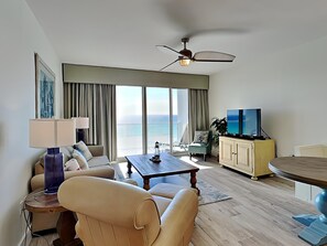 Condo, Multiple Beds, Balcony, Ocean View (#603 - No Pets) | Living area | 42-inch flat-screen TV with cable channels