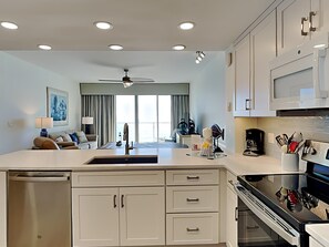 Condo, Multiple Beds, Balcony, Ocean View (#603 - No Pets) | Private kitchen | Fridge, microwave, oven, stovetop
