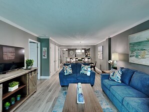 Condo, Multiple Beds, Balcony, Ocean View (#210 - No Pets) | Living area - Sea Oats by Southern Vacation Rentals (Fort Walton Beach)