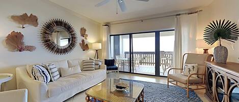 Condo, Multiple Beds, Balcony, Ocean View (#201B - No Pets) | Living area