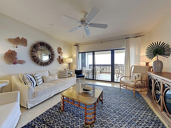 Condo, Multiple Beds, Balcony, Ocean View (#201B - No Pets) | Living area
