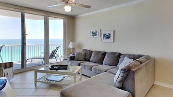 Condo, Multiple Beds, Balcony, Ocean View (#1203 - No Pets) | Living area | TV