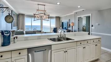 Condo, Multiple Beds, Balcony, Ocean View (#1004 - No Pets) | Private kitchen | Fridge, microwave, oven, stovetop