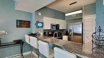 Condo, Multiple Beds, Balcony, Ocean View (#1515 - No Pets Allowed) | Private kitchen | Fridge, microwave, oven, stovetop