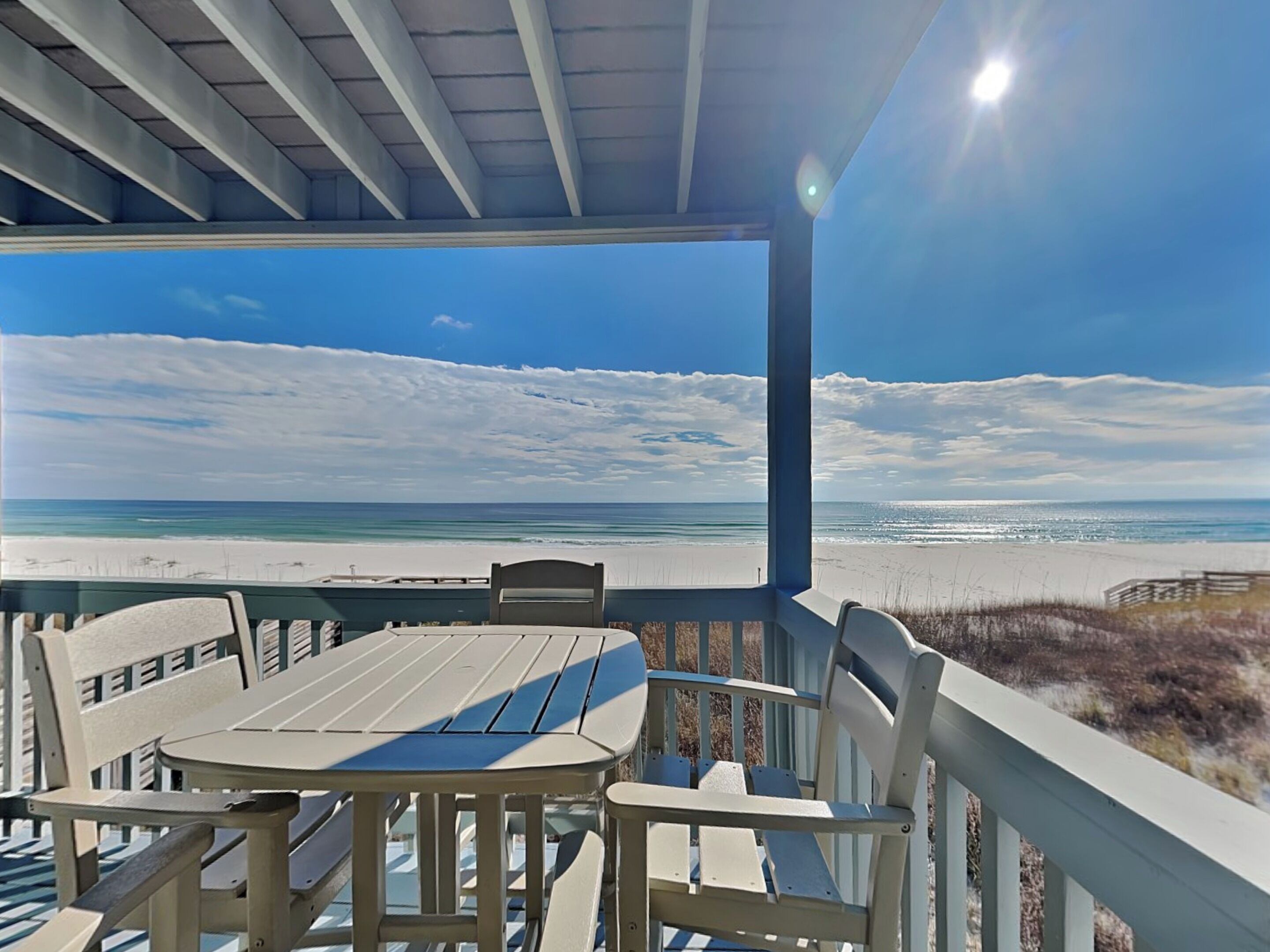 公寓客房, 多張床, 陽台, 海景 (#2 - No Pets) | 室外用餐