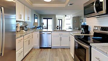 Condo, Multiple Beds, Balcony, Ocean View (#5 - No Pets) | Private kitchen | Fridge, microwave, oven, stovetop