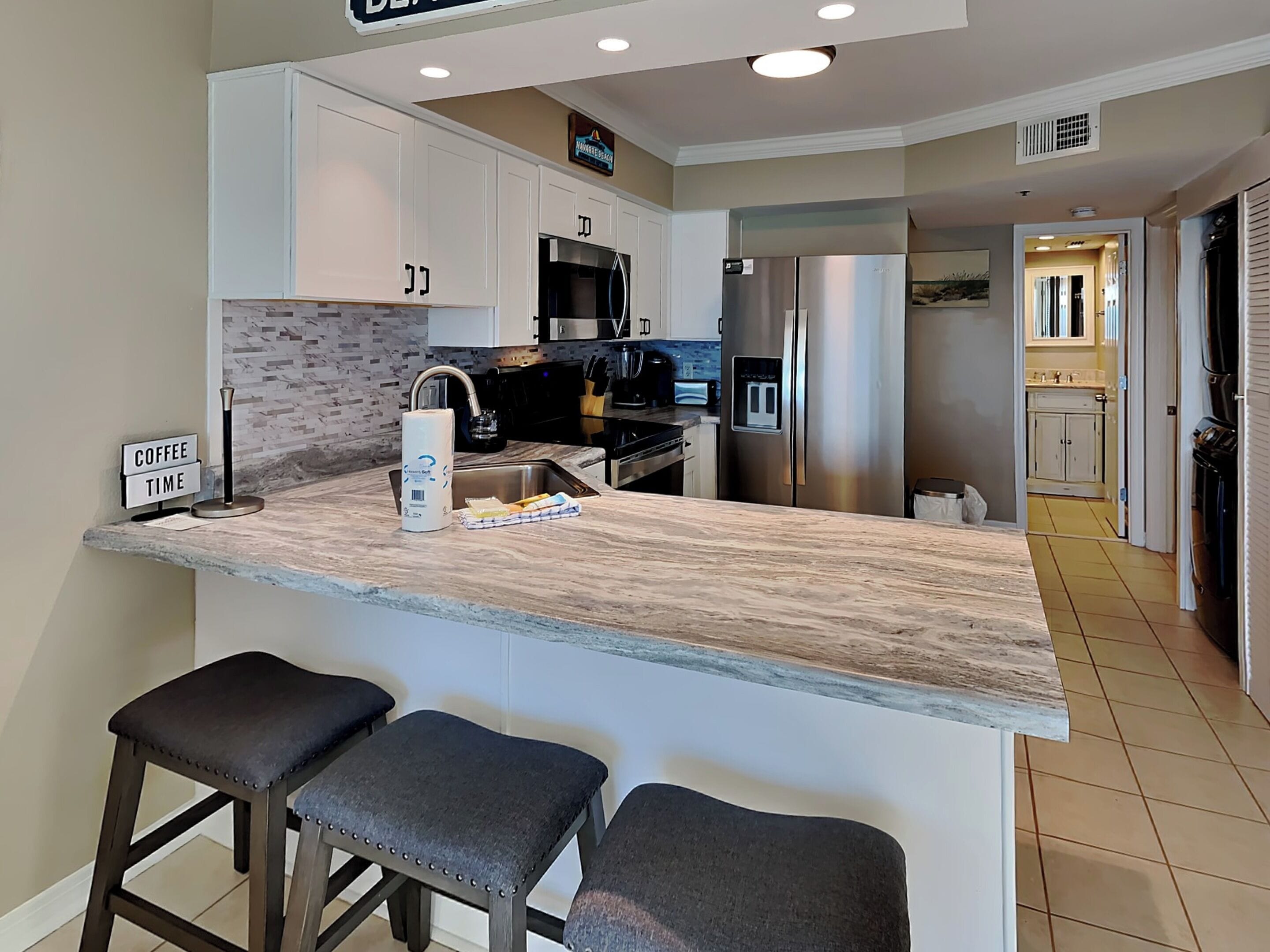 Condo, Multiple Beds, Balcony, Ocean View (#164 - No Pets) | Private kitchen | Fridge, microwave, oven, stovetop