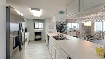 Condo, Multiple Beds, Balcony, Ocean View (#501 - No Pets) | Private kitchen | Fridge, microwave, oven, stovetop