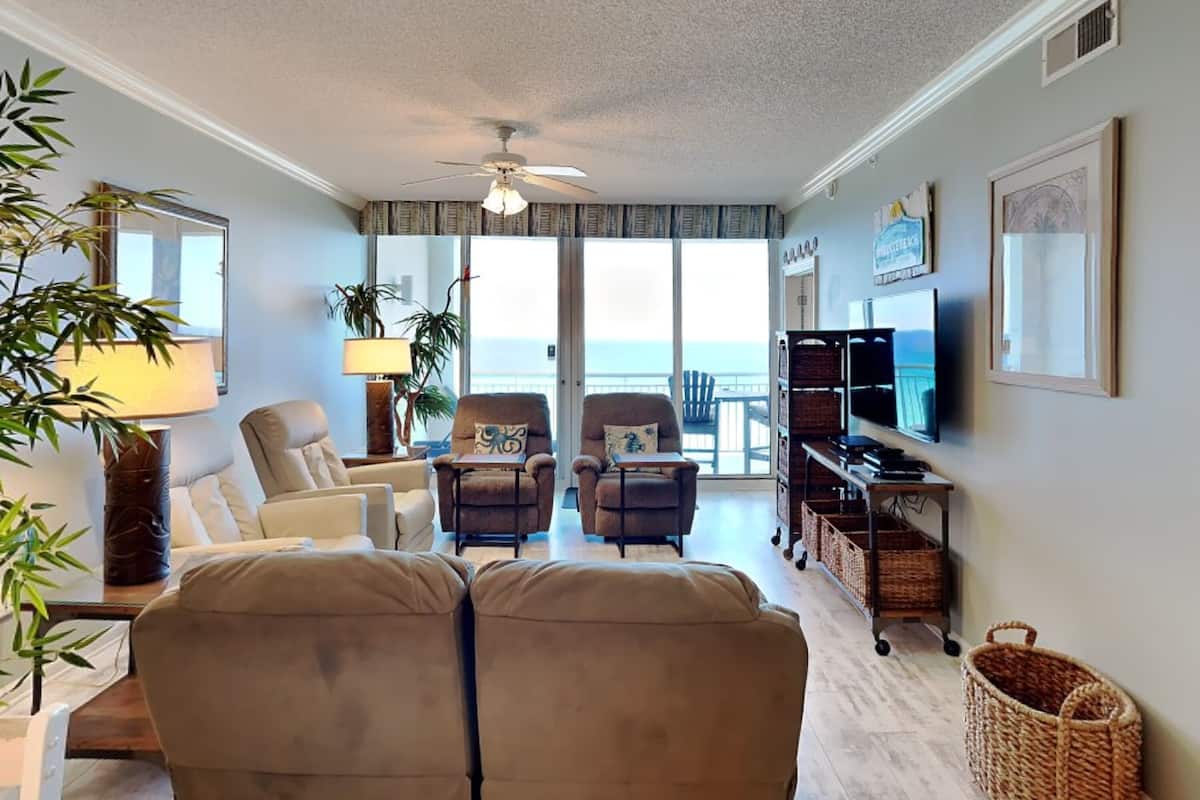 Condo, Multiple Beds, Balcony, Ocean View (#602 - No Pets Allowed) | Living area | 42-inch flat-screen TV with cable channels, TV