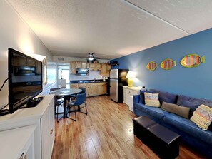 Condo, 1 Queen Bed with Sofa bed, Balcony, Ocean View (#9 - No Pets) | Living area - Villas Capri by Southern Vacation Rentals (Fort Walton Beach)