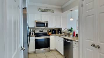 Condo, Multiple Beds, Balcony, Ocean View (#1104 - No Pets) | Private kitchen | Fridge, microwave, oven, stovetop