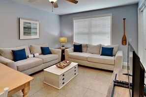 Condo, Multiple Beds, Balcony (#514 - No Pets) | Living area | 40-inch TV with digital channels