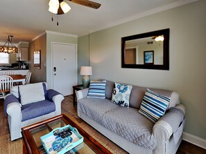 Condo, Multiple Beds, Balcony, Partial Sea View (#H4 - No Pets) | Living area
