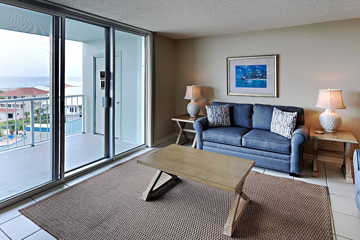 Condo, Multiple Beds, Balcony, Ocean View (#5C - No Pets Allowed) | Living area | TV