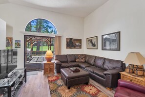 Télévision, cheminée, lecteur de DVD