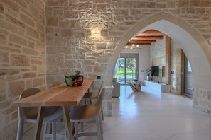 Dining - Rosemary, eco friendly villa, Huge heated private pool (Prinos)