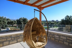 Terrace/patio - Rosemary, eco friendly villa, Huge heated private pool (Prinos)