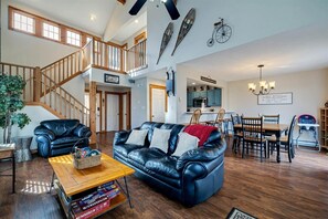 TV, fireplace, video games
