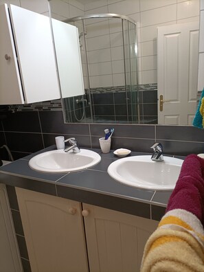 Combined shower/bathtub