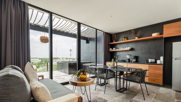 Living room - Luxury 1 Bedroom Penthouse by Iik Tulum (Tulum)
