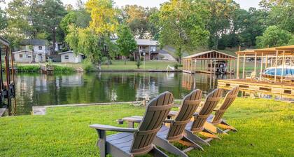 Chic Lakefront Retreat: The Art House W/ Private Dock, Outdoor Dining, Large Backyard, Deck & BBQ
