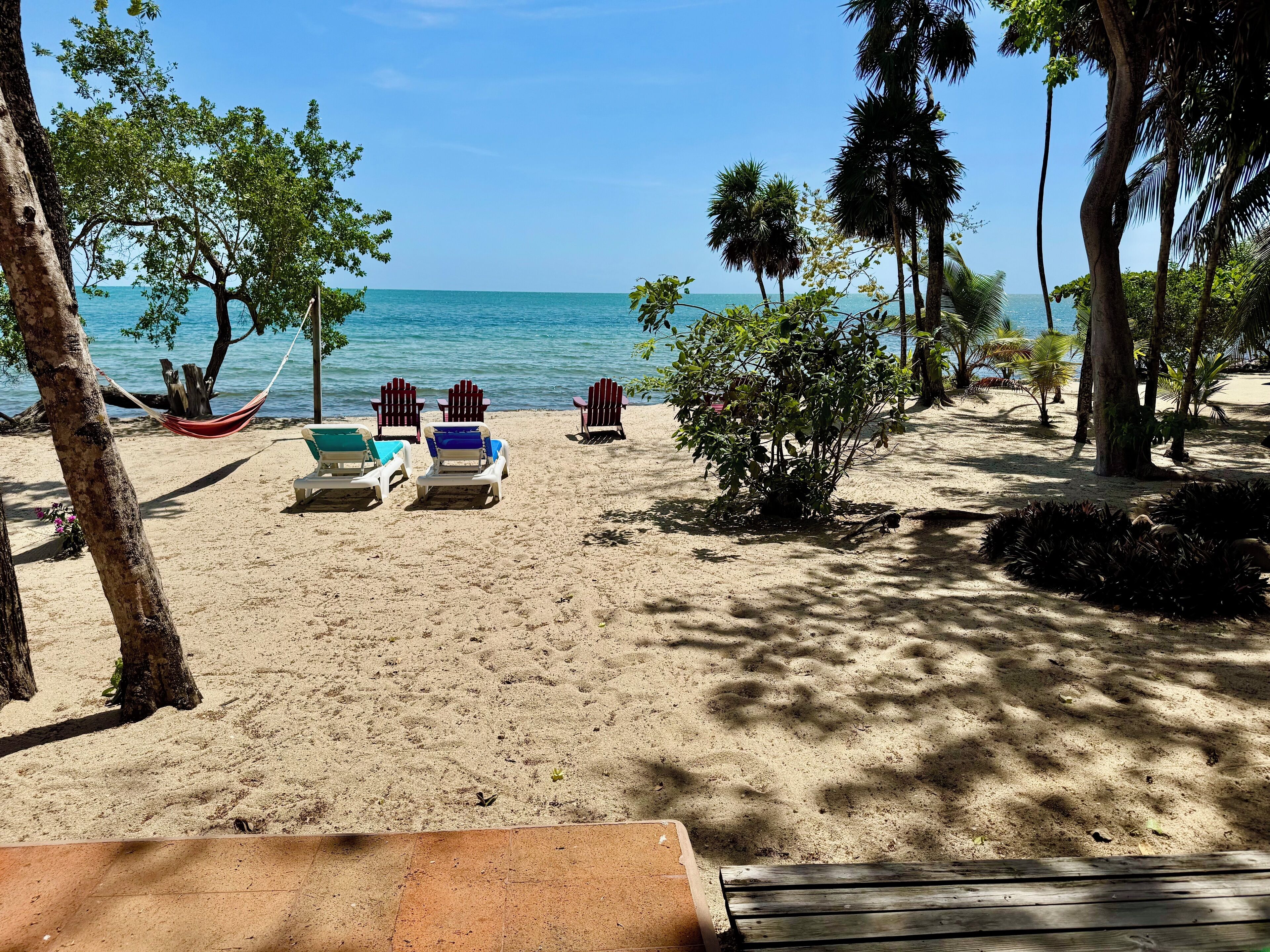 Chaises longues, serviettes de plage