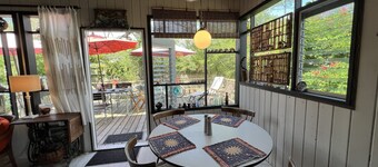 charming retro fire island cottage, steps to beach