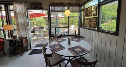 charming retro fire island cottage, steps to beach