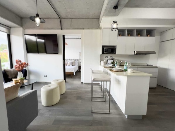 Fridge, microwave, stovetop, dishwasher